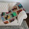 Edge Collections - 50" x 60" - Multicolor - Quilted Blanket Dachshund Artwork and Tan - 1 Piece